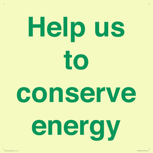 Help us to conserve energy 